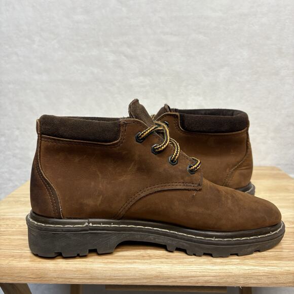 Eastland Brown Leather Lace Up Ankle Chukka Boot Moc Toe Lug Sole Size 7.5 - Picture 8 of 13